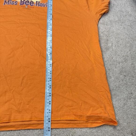 Vintage Big Dogs Miss Bee-Havin T-Shirt Orange Men Size L Funny Graphic Tee Y2K - Picture 5 of 6